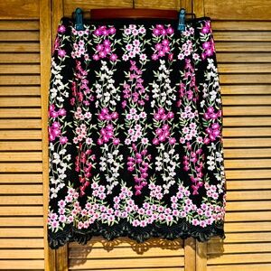 Tahari Embroidered Skirt